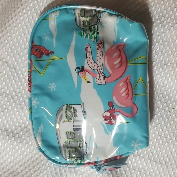 NICK & NORA FLAMINGO HOLIDAY COSMETIC CASE - Picture 1 of 8